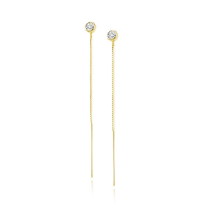 Cercei argint lungi placati cu aur galben cu lant si piatra  DiAmanti Z1809EPG_W-DIA (Argint 925‰ 1,4 g.)